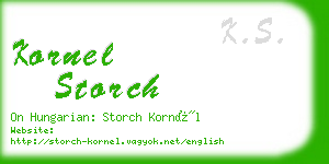 kornel storch business card